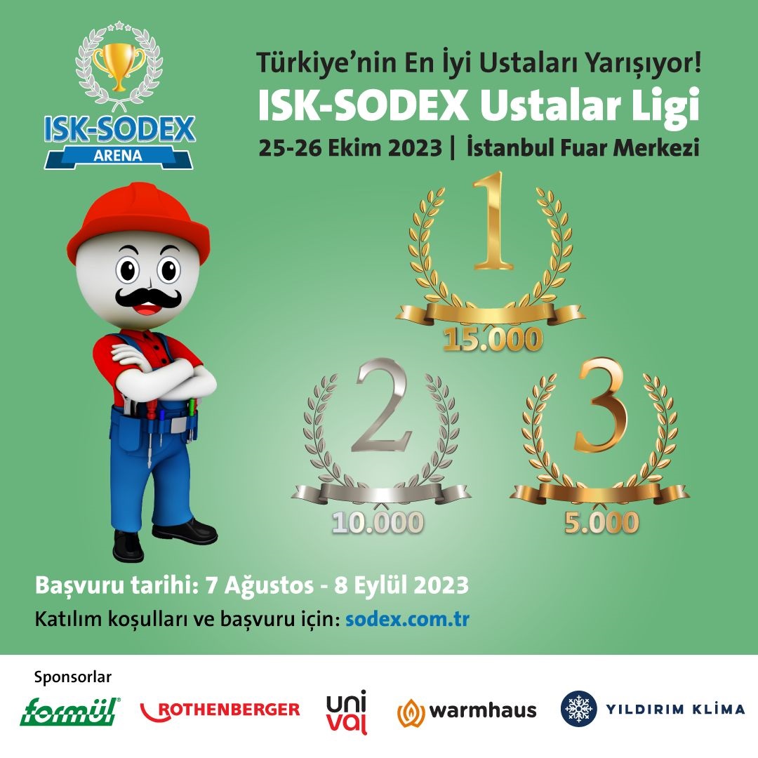 ISK-SODEX ARENA, Ustalar Ligi ve Geleceğin Ustaları yarışmaları ile sektörün en iyilerini ve geleceğin ustalarını belirleyecek